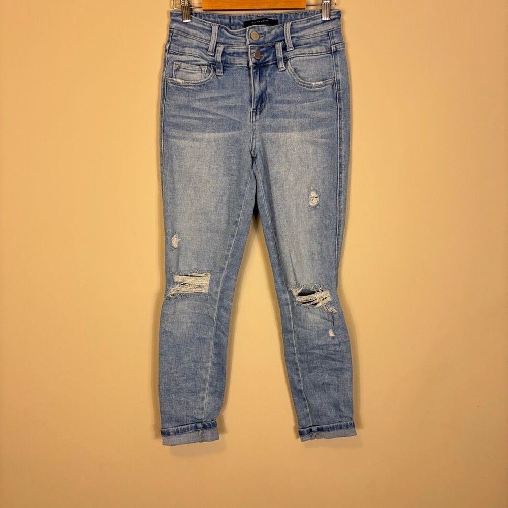 Flying Monkey High‎ Waisted Light Wash Distressed Skinny Jeans Size 26